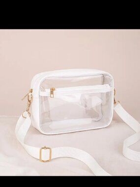Transparent crossbody camera bag NWT SILVER HARDWARE ZIP CLOSURE